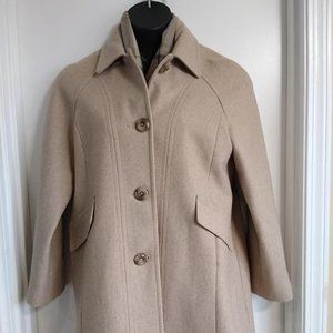 Women's single breasted wool blend scarf coat Tan